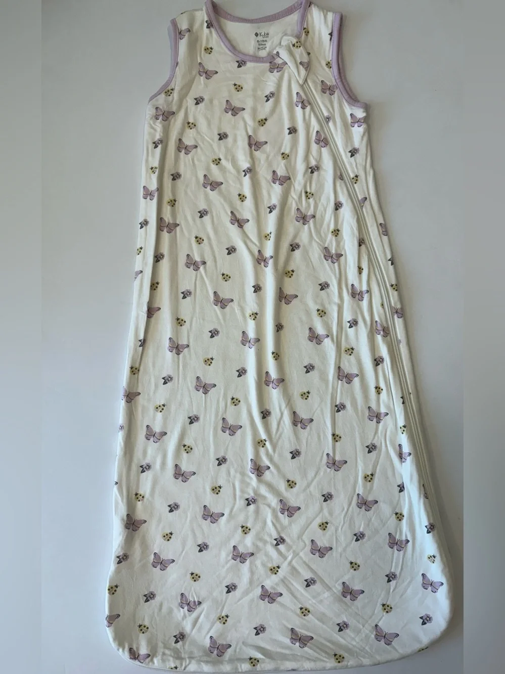 KYTE Flutter Purple Butterfly Sleep Sack 6-18Months 0.5TOG